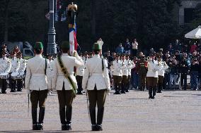 President Boric participates in the changing of the guard at the